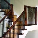 An artistic wooden staircase
